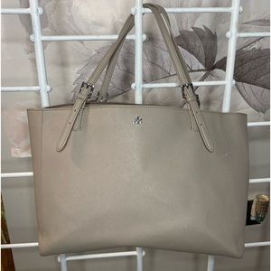 Tory Burch leather computer tote bag